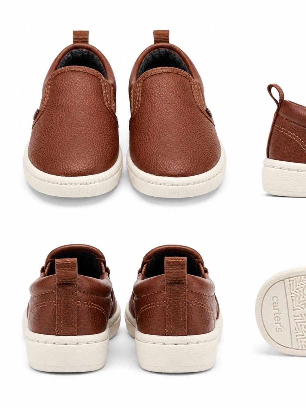 Carter’s Ricky Toddler Boys Brown Faux Leather Slip On Shoes Size 5